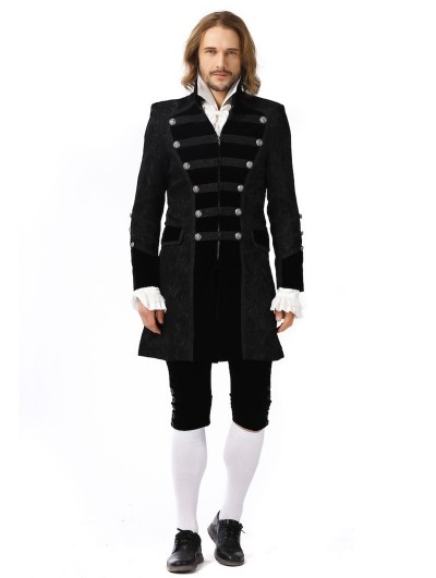 Pentagramme Black Retro Gothic Jacquard Party Jacket For Men