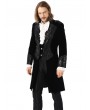 Pentagramme Retro Gothic Black Velvet Party Swallow Tail Coat For Men