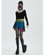 Punk Rave Gothic Grunge Punk Colorful Plaid Short Irregular Skirt