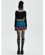 Punk Rave Gothic Grunge Punk Colorful Plaid Short Irregular Skirt