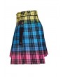 Punk Rave Gothic Grunge Punk Colorful Plaid Short Irregular Skirt