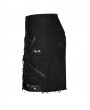 Punk Rave Black Gothic Decadent Pentagram Pattern Women's Mini Denim Skirt