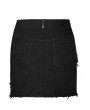 Punk Rave Black Gothic Decadent Pentagram Pattern Women's Mini Denim Skirt