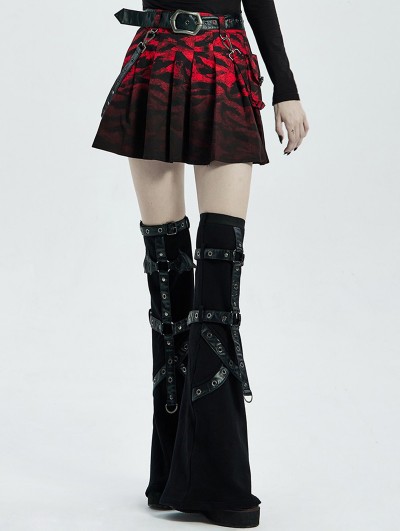 Punk Rave Black and Red Gothic Grunge Punk Short Skirt for Women