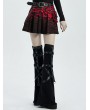 Punk Rave Black and Red Gothic Grunge Punk Short Skirt for Women