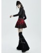 Punk Rave Black and Red Gothic Grunge Punk Short Skirt for Women
