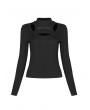 Punk Rave Black Gothic Punk Daily Wear Long Sleeve T-Shirt for Women