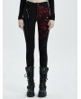 Punk Rave Black and Red Gothic Punk Denim Long Trousers for Women