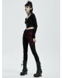 Punk Rave Black and Red Gothic Punk Denim Long Trousers for Women