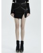 Punk Rave Black Gothic Punk PU Leather Irregular Mini Sexy Skirt for Women