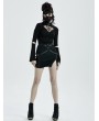 Punk Rave Black Gothic Punk PU Leather Irregular Mini Sexy Skirt for Women