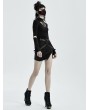 Punk Rave Black Gothic Punk PU Leather Irregular Mini Sexy Skirt for Women