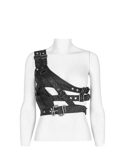 Punk Rave Black Gothic Punk Shoulder Embossed Armor Acessory for Women