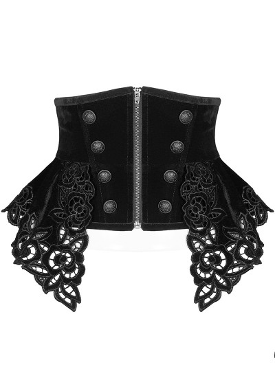 Punk Rave Black Gothic Velvet Gorgeous Retro Corset Waistband for Women