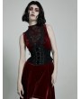 Punk Rave Black Gothic Rose Lace Velvet Corset Waistband for Women