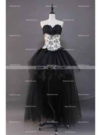 Gothic Corset High-Low Burlesque Prom Party Dress