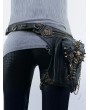 Black Gothic Punk Rivets Skull Chain Motorcycle Waist Shoulder Messenger Bag