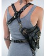 Black Gothic Punk Rivets Skull Chain Motorcycle Waist Shoulder Messenger Bag