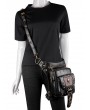 Black Gothic Punk Skull Motorcycle Travel Waist Shoulder Messenger Bag