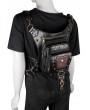 Black Gothic Punk Skull Motorcycle Travel Waist Shoulder Messenger Bag