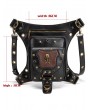 Black Gothic Punk Skull Motorcycle Travel Waist Shoulder Messenger Bag