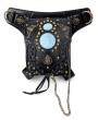 Black Gothic Punk Snake Pattern Motorcycle Waist Shoulder Messenger Bag