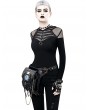 Black Gothic Punk Snake Pattern Motorcycle Waist Shoulder Messenger Bag