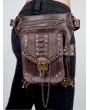 Brown Gothic Punk Rivets Chain Waist Shoulder Messenger Bag