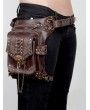 Brown Gothic Punk Rivets Chain Waist Shoulder Messenger Bag