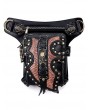 Black Gothic Punk Lace-Up Skull Motorcycle Waist Shoulder Messenger Bag