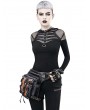 Black Gothic Punk Lace-Up Skull Motorcycle Waist Shoulder Messenger Bag