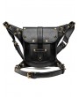 Black Gothic Punk PU Leather Buckle Waist Shoulder Messenger Bag