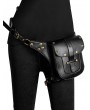 Black Gothic Punk PU Leather Buckle Waist Shoulder Messenger Bag