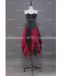 Black and Red Gothic Corset Irregular Burlesque Prom Party Dress