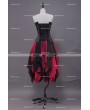 Black and Red Gothic Corset Irregular Burlesque Prom Party Dress