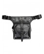 Black Gothic Punk PU Leather Snake Pattern Waist Shoulder Messenger Bag