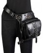 Black Gothic Punk PU Leather Snake Pattern Waist Shoulder Messenger Bag