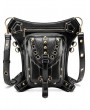 Black Gothic Punk Rivets Motorcycle Waist Shoulder Messenger Bag