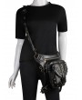 Black Gothic Punk Rivets Motorcycle Waist Shoulder Messenger Bag