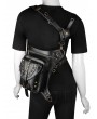 Black Gothic Punk Rivets Motorcycle Waist Shoulder Messenger Bag