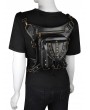 Black Gothic Punk Rivets Motorcycle Waist Shoulder Messenger Bag