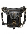 Black Gothic Steampunk Vintage Travel Waist Shoulder Messenger Bag