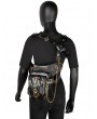 Black Gothic Steampunk Vintage Travel Waist Shoulder Messenger Bag