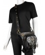 Black Gothic Steampunk Retro Rivets Outdoor Waist Shoulder Messenger Bag