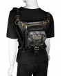 Black Gothic Steampunk Retro Rivets Outdoor Waist Shoulder Messenger Bag