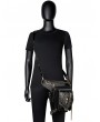 Black Gothic Punk PU Leather Rivets Skull Waist Shoulder Messenger Bag