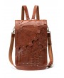 Brown Steampunk Retro PU Leather Gear Shoulder Backpack Bag