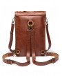 Brown Steampunk Retro PU Leather Gear Shoulder Backpack Bag