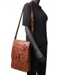 Brown Steampunk Retro PU Leather Gear Shoulder Backpack Bag