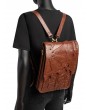 Brown Steampunk Retro PU Leather Gear Shoulder Backpack Bag